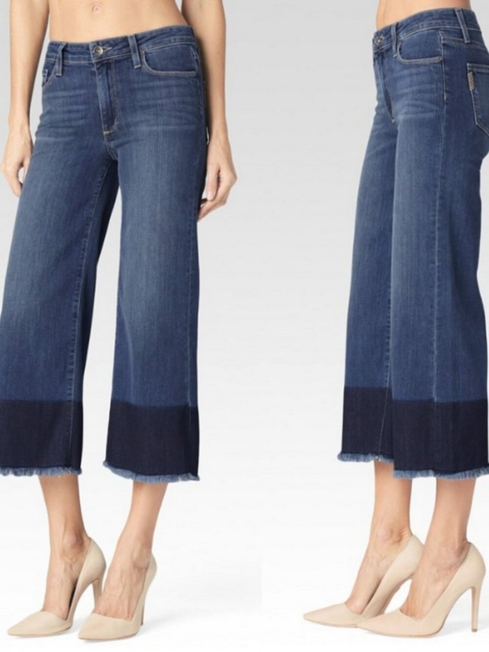 Anthropologie PAIGE Lori Sherwood Block Hem Cropped Jeans Sz 29 x 24"